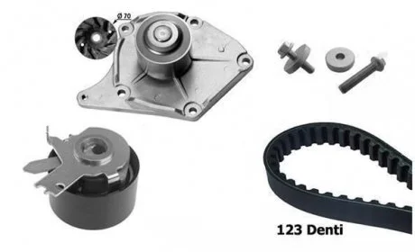 ZESTAW ROZRZ Z POMP? WODY NISSAN ALMERA II, KUBISTAR, MICRA, CLIO II, 1.5DCI, 06- BUGATTI KBU10011A