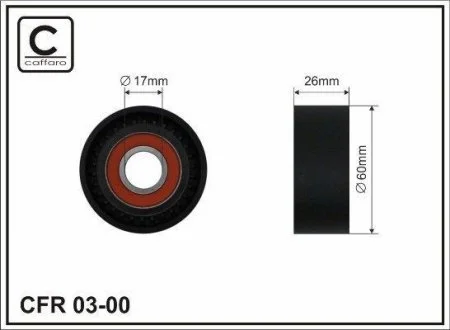 Сам ролік (60x17x25) Renault/Mitsubishi/Nissan/Opel/Vaux CAFFARO 03-00