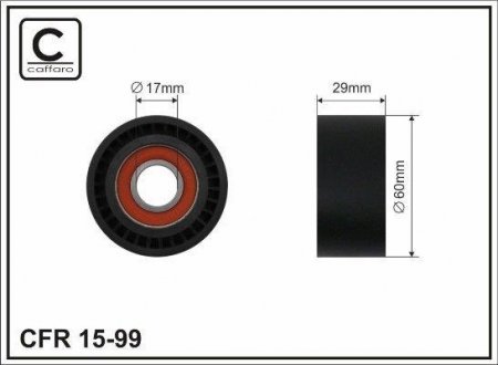 РОЛИК поликлинового ремня BMW E65/E66 N67 отдельно CAFFARO 15-99 (фото 1)