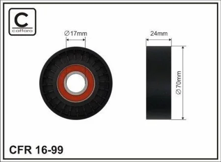 Ролік 70X24X17 паска A3 1.9TDI 00 CAFFARO 16-99