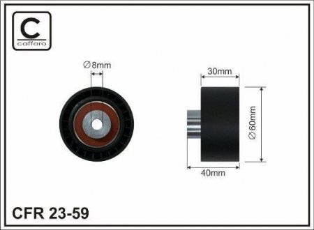 Ролик направл.паска ГРМ Citroen C2/C3 Peugeot 206/307 1.4 16v 03- CAFFARO 23-59
