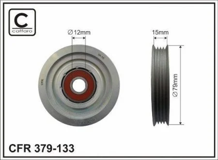 Ролик натяжний ременя поліклинового (приводного) CAFFARO 379-133
