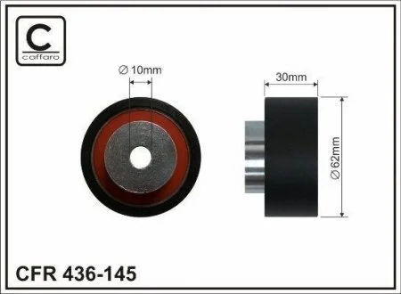 62x10x30 Ролик паска приводного Citroen C5,C8,JumperPeugeot 406,607,Boxer 2.0HDi, 2.2HDI/JTD 02.00- CAFFARO 436-145