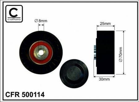 Ролик п/клин. ремня MB 190(W201), C(W202), E(W124) CAFFARO 500114 (фото 1)