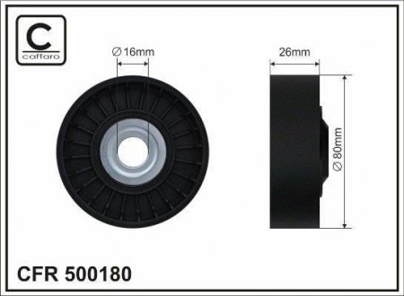 Ролик п/клин. ременя MB Sprinter 3-t 08- CAFFARO 500180 (фото 1)