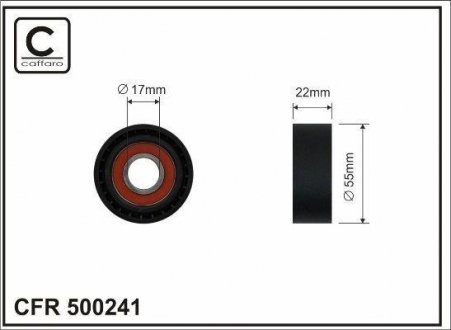 Ролик п/клин. ремня MINI Cooper 10-, TO Verso 13- CAFFARO 500241 (фото 1)
