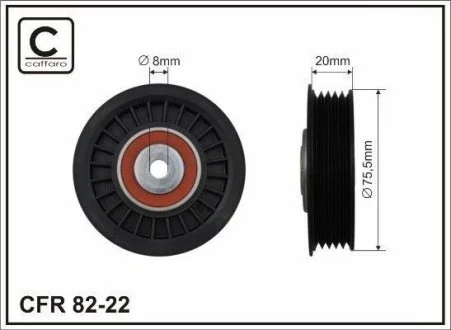 Ролік75,5x8x19 VAG 1.9TDI 00- CAFFARO 82-22