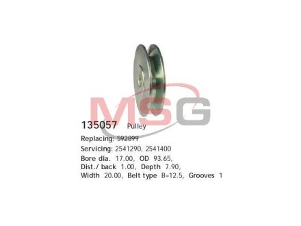 Ременный шкив CARGO 135057