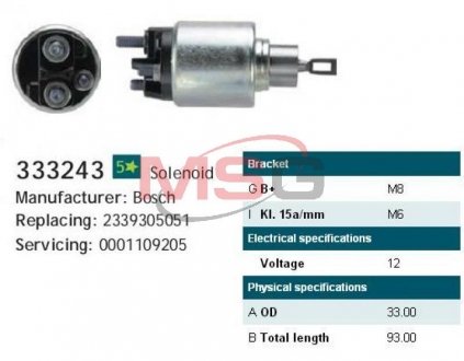 Фото 1 - реле втягивающего стартера CARGO 333243 Реле втягивающего стартера CARGO 333243 (фото 1)