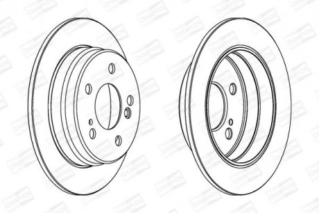Диск тормозной задний (цена за 2шт.) MB (W201, W124) CHAMPION 561333CH