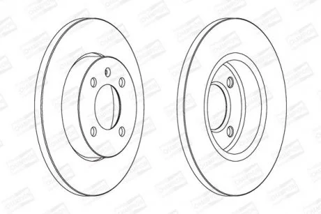 Диск гальмівний передній (кратно 2шт.) VW CADDY II (95-04), Golf III (89-98) CHAMPION 561491CH