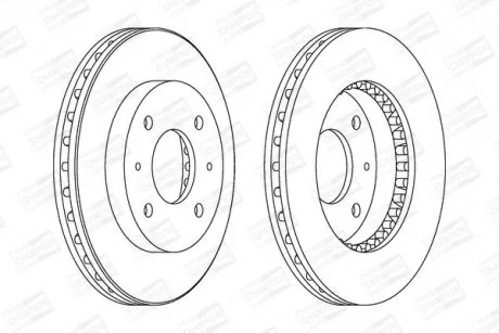 Диск гальмівний передній (кратно 2) Volvo S40, V40/Mitsubishi Carisma, Galant, Lancer (98-) CHAMPION 561926CH
