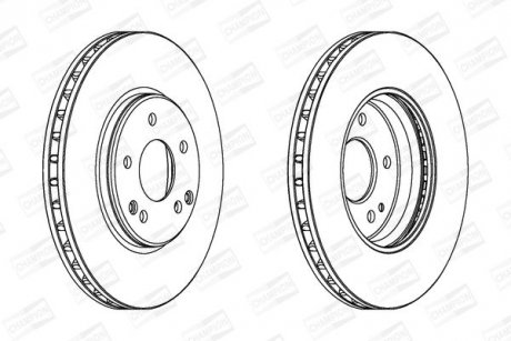 Диск тормозной передний (кратно 2шт.) MERCEDES-BENZ C-CLASS (W203) 00-07, C-CLAS CHAMPION 562034CH