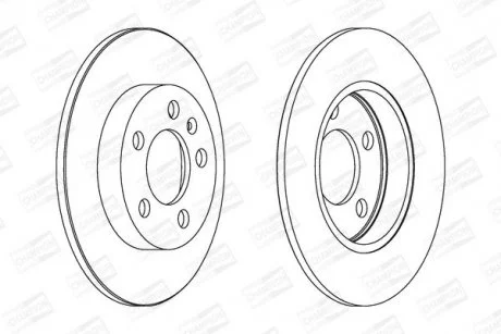 Диск гальмівний задній (кратно 2) Audi A3 Quattro (00-), Skoda Octavia (98-) CHAMPION 562177CH