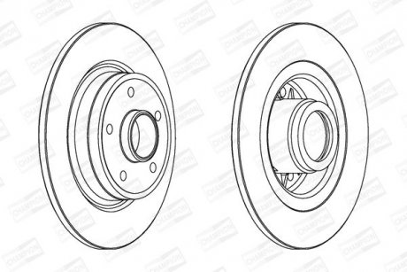 RENAULT Диск тормозной задн.(без подш!!!) Laguna 01- CHAMPION 562184CH-1 (фото 1)