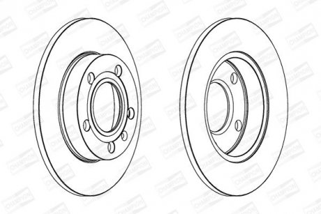 Диск гальмівний задній (кратно 2шт.) Audi A4 (00-08)/Seat Exeo (08-13) CHAMPION 562192CH