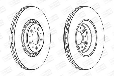 VOLVO Диск тормозной передн. &quot,17&quot, XC90 02- (336*30) CHAMPION 562217CH1