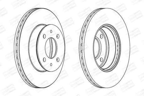 Гальмівний диск перед. Hyundai Accent II 00-05 (241x19) компл. 2шт CHAMPION 562273CH