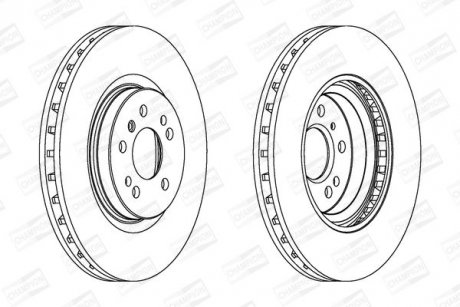 Диск гальмівний передній MERCEDES-BENZ M-CLASS (W164) 05-12, R-CLASS (W251, V251) CHAMPION 562403CH1