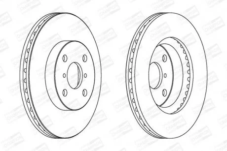 Диск тормозной передний (кратно 2шт.) Toyota Yaris (10-) CHAMPION 562421CH