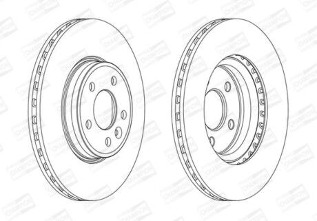 Диск тормозной передний (кртано 2) Audi A4 (B8) CHAMPION 562466CH