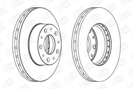 Диск гальмівний передній (кртано 2) Citroen Jumper II/ Fiat Ducato (06-) CHAMPION 562468CH