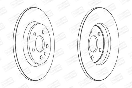 Диск тормозной задний (кратно 2) Audi A4 (B8), A6 (C7), Q5 (08-17) CH CHAMPION 562505CH