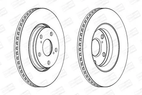 Диск гальмівний передній (кратно 2шт.) TOYOTA AURIS (_E15_) 06-12, AVENSIS (_T27_ CHAMPION 562649CH