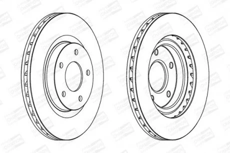 Диск тормозной передний (кратно 2шт.) Jeep Compass (06-), Patriot (07-17)/ Mitsu CHAMPION 562790CH