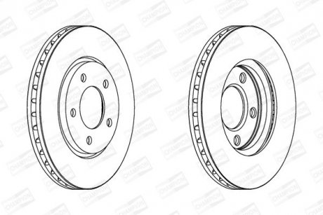 CHRYSLER Диск тормозной передн.&quot;15&quot; 281*28 Voyager IV,Dodge Caravan 00- CHAMPION 563030CH