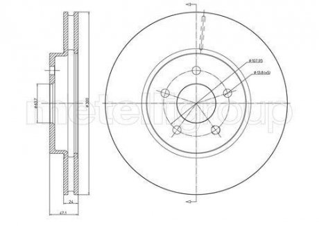 Диск тормозной FORD MONDEO 1,8-2,5 00-07 CIFAM 800684C (фото 1)