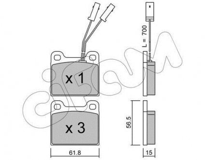 Комплект тормозных колодок, дисковый тормоз CIFAM 822-003-1 (фото 1)