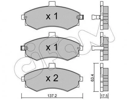 Колодки гальмівні пер. Matrix/Lavita/Elantra/Lantra/Coupe/Cerato 98-10 CIFAM 8225040