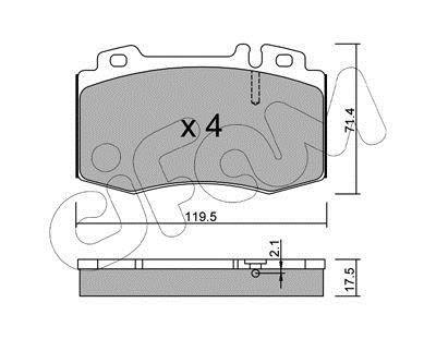 Комплект тормозных колодок, дисковый тормоз CIFAM 822-563-0