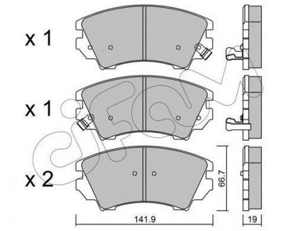 Комплект тормозных колодок, дисковый тормоз CIFAM 822-842-0 (фото 1)