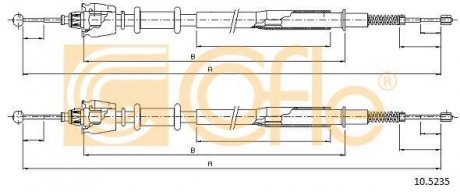 Трос ручного тормоза COFLE 105235