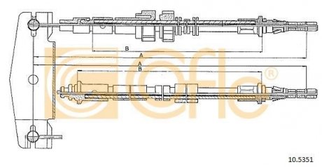 Трос ручного гальма 10.5351 FORD ESCORT 90-91 LEWA/PRAWA COFLE 105351