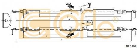 Трос стояночного тормоза COFLE 10.5368 (фото 1)
