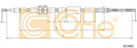 Трос ручного тормоза COFLE 10.5461