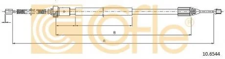 Трос ручного гальма зад. П RENAULT TWINGO II 2007- 1355/1043 COFLE 10.6544