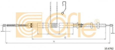Фото 1 - трос ручного гальма COFLE 106762 Трос ручного гальма COFLE 106762 (фото 1)