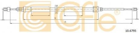 Трос ручного гальма зад. Л/П Renault Grand Scenic 2009- COFLE 10.6795