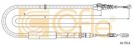 Фото 1 - трос ручного гальма COFLE 107513 Трос ручного гальма COFLE 107513 (фото 1)