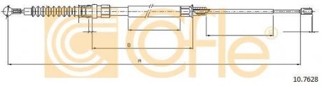 Трос ручного тормоза зад. Л/П VW TOURAN 03-10 COFLE 10.7628 (фото 1)