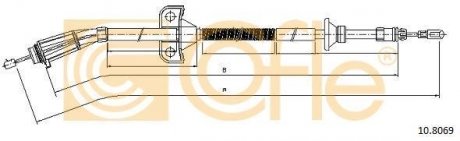Трос ручного тормоза COFLE 108069 (фото 1)
