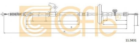Трос, стояночная тормозная система COFLE 11.5831 (фото 1)