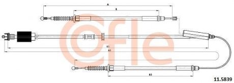 LINKA HAMULCA OPEL ASTRA J 09- 5D 1915/1006-593+735/593 ELAKTRYCZNY HAMULEC COFLE 11.5839