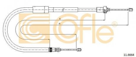 Трос ручного тормоза COFLE 116664