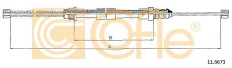 Трос ручного тормоза COFLE 116673 (фото 1)