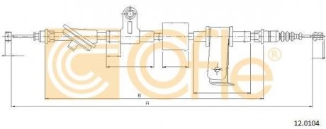 Трос стояночного тормоза COFLE 120104 (фото 1)